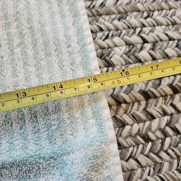 Cannon Bath & Hand Towel Royal Family Retro Mod‎ Flowers Mint Green USA Vintage - Picture 11 of 14